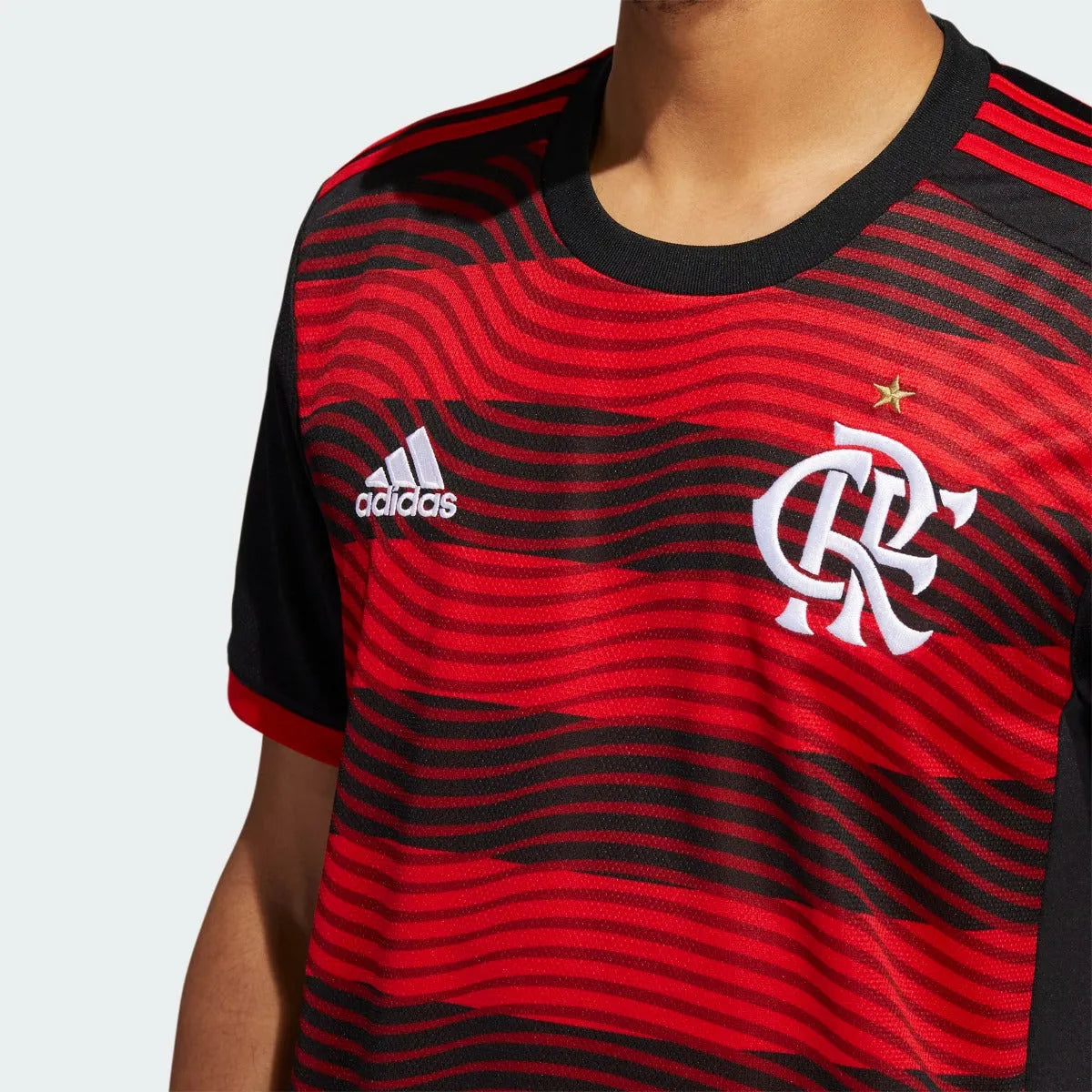 adidas 2022 CR Flamengo Home Jersey - Red-Black (Detail 1)