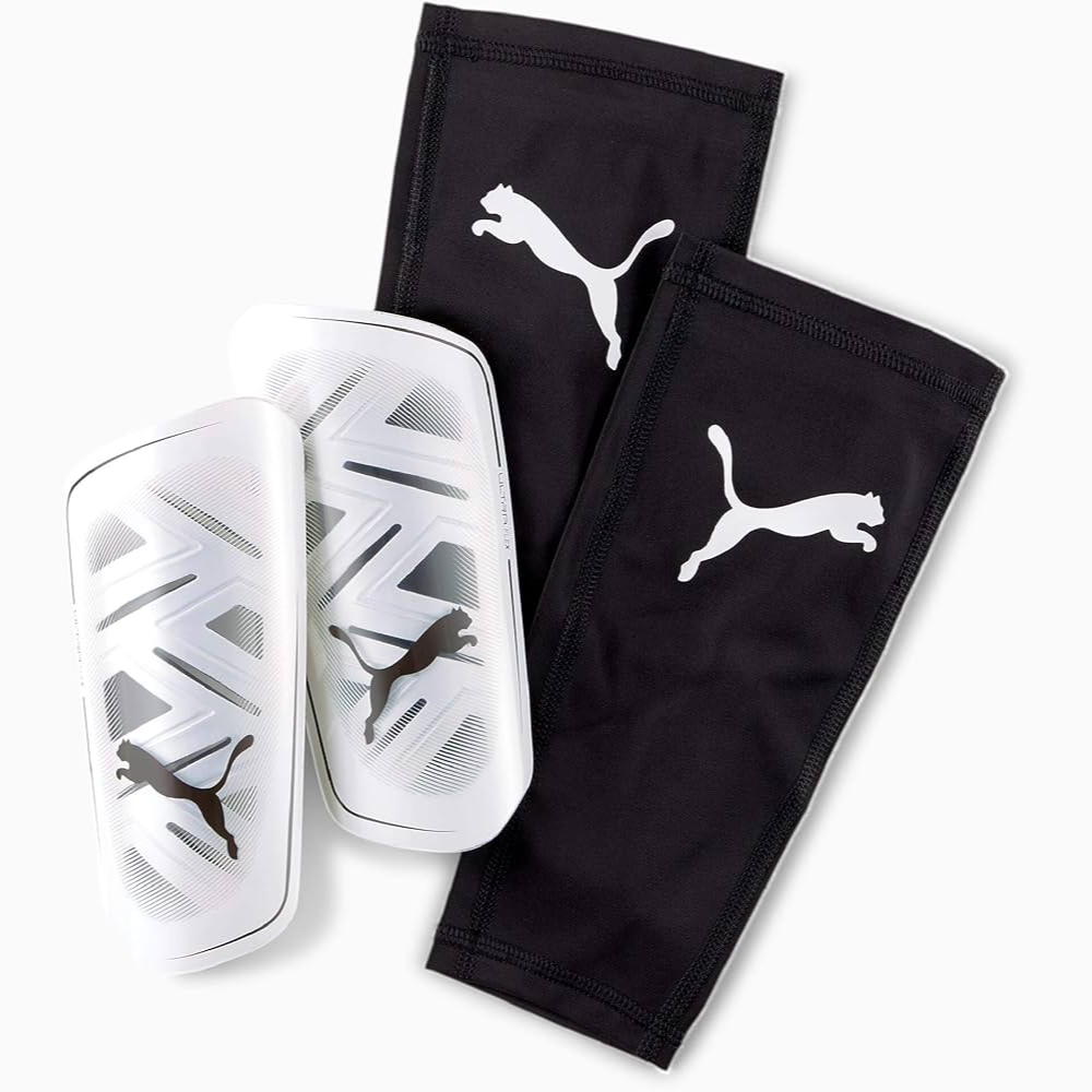 Puma Ultra Flex Sleeve Shin Guards - White-Black