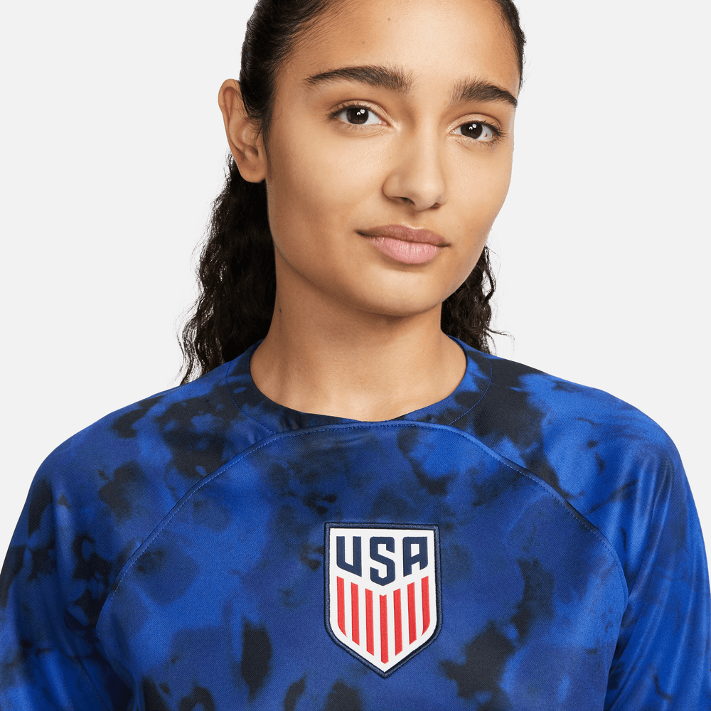Nike 2022-23 USA Women's Away Jersey - Bright Blue-White (Detail 1)