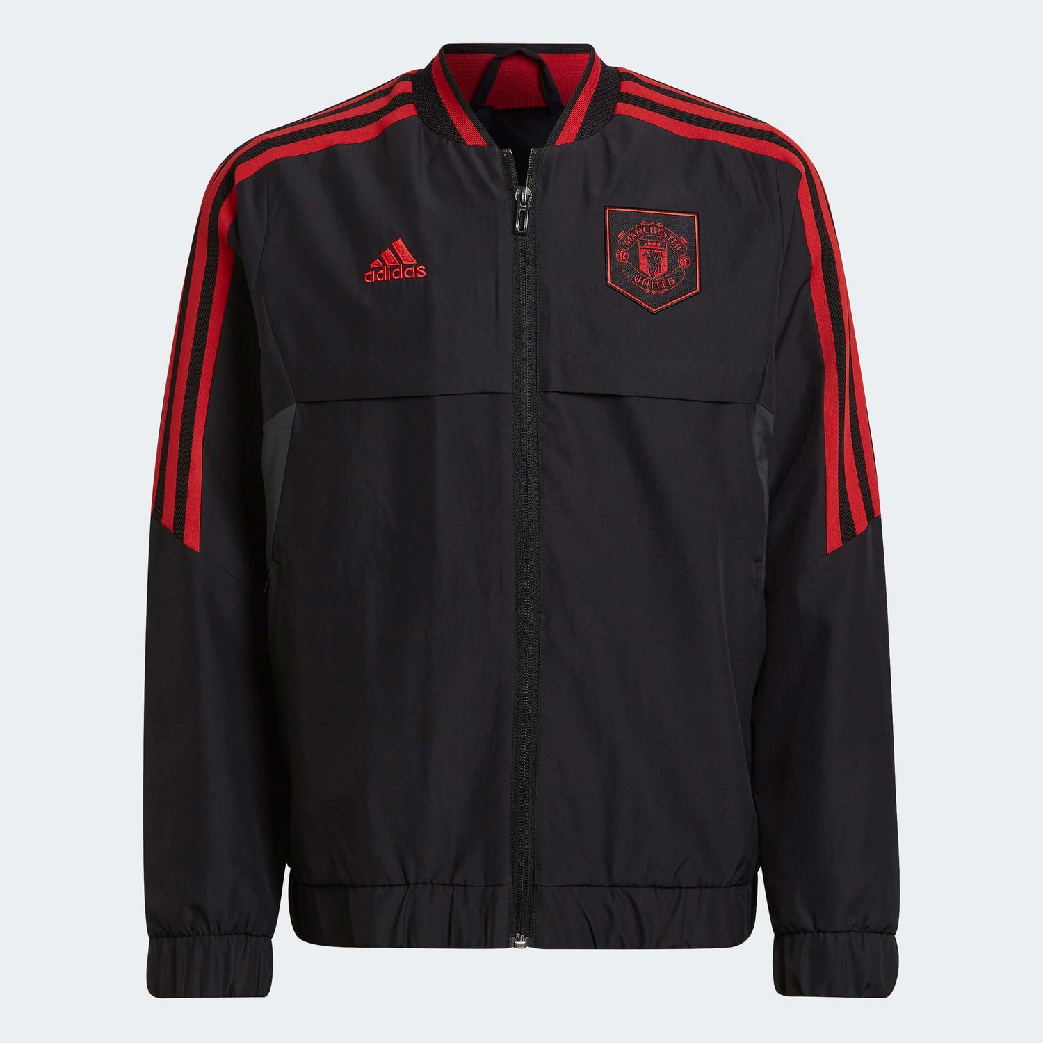 adidas 2022-23 Manchester United Youth Anthem Jacket - Black (Front)