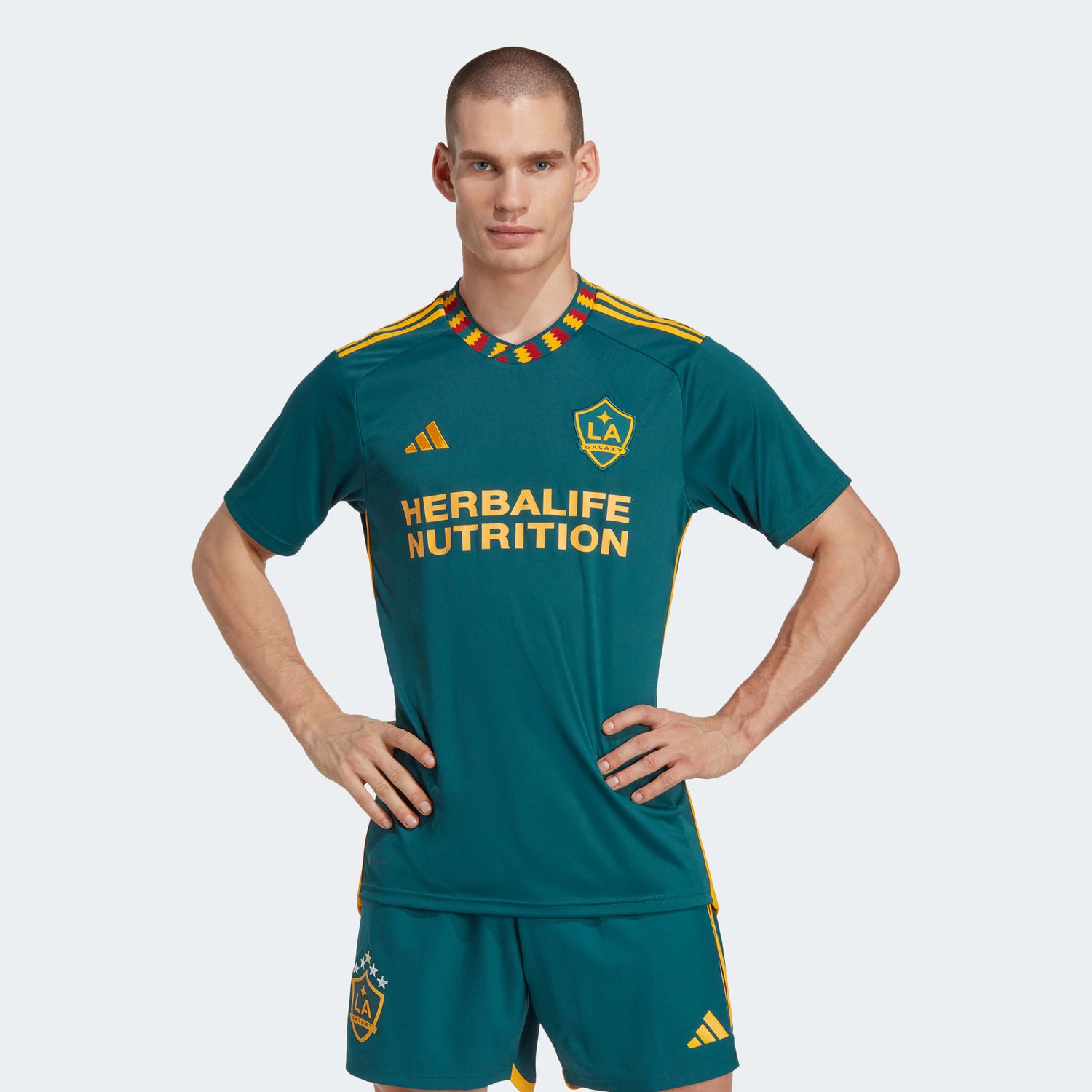 Buy the Adidas MLS L.A. Galaxy Team Signed Gold Jersey Sz. XL