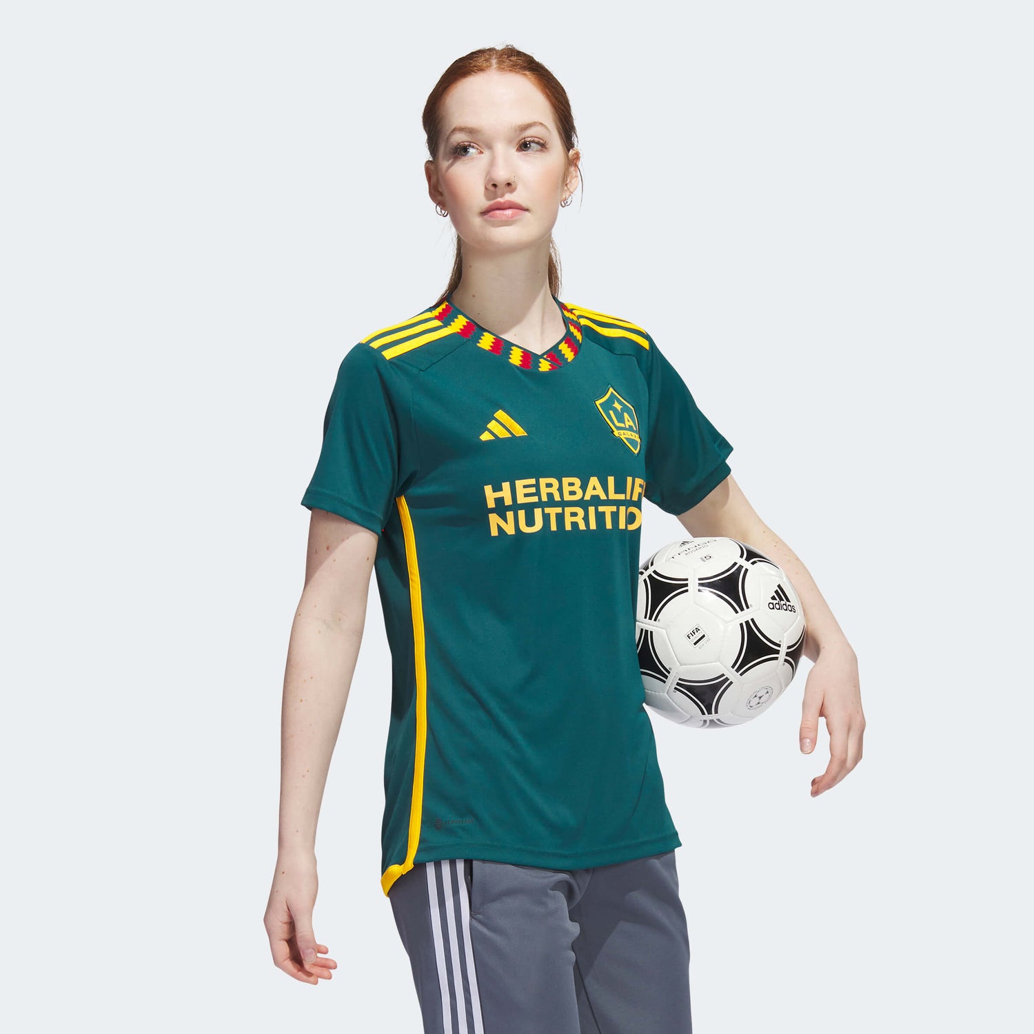 Adidas Women's La Galaxy 2023/24 Away Jersey Green/Gold, S
