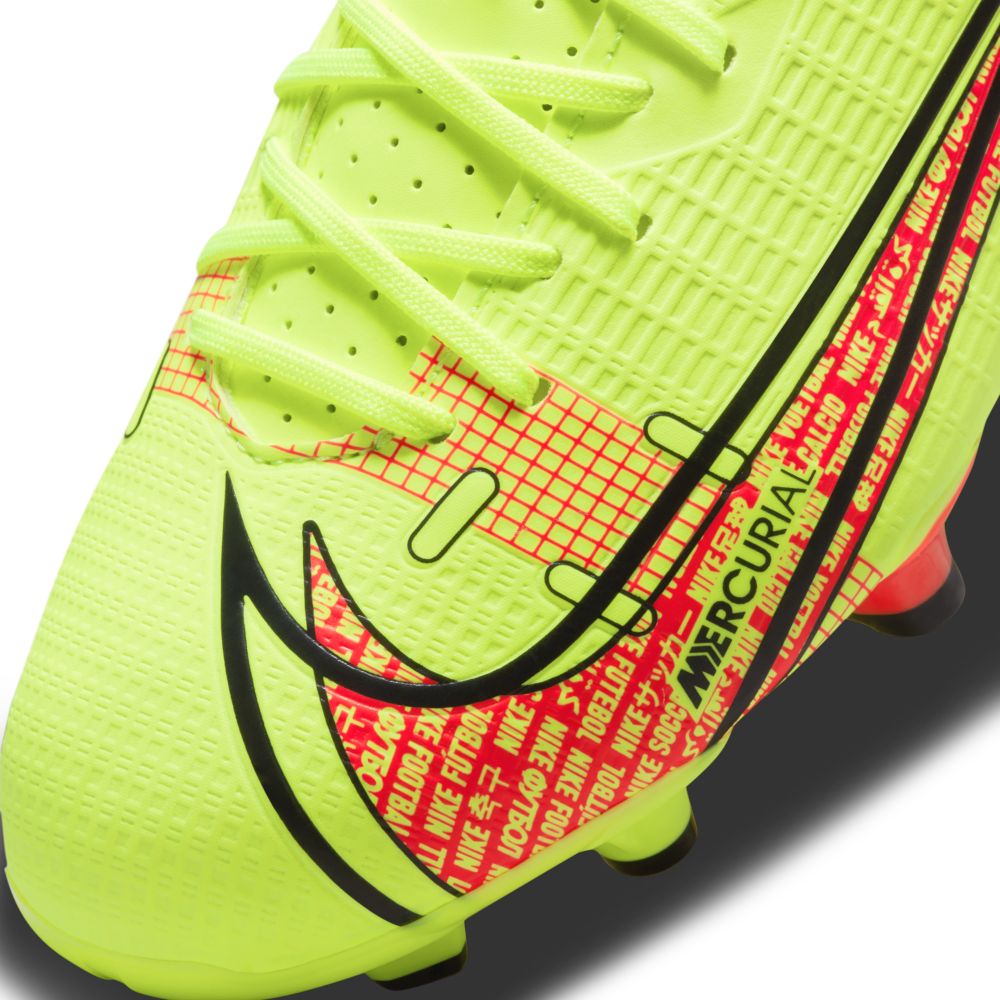 Nike JR Vapor 14 Academy FG-MG - Volt-Bright Crimson (Detail 2)