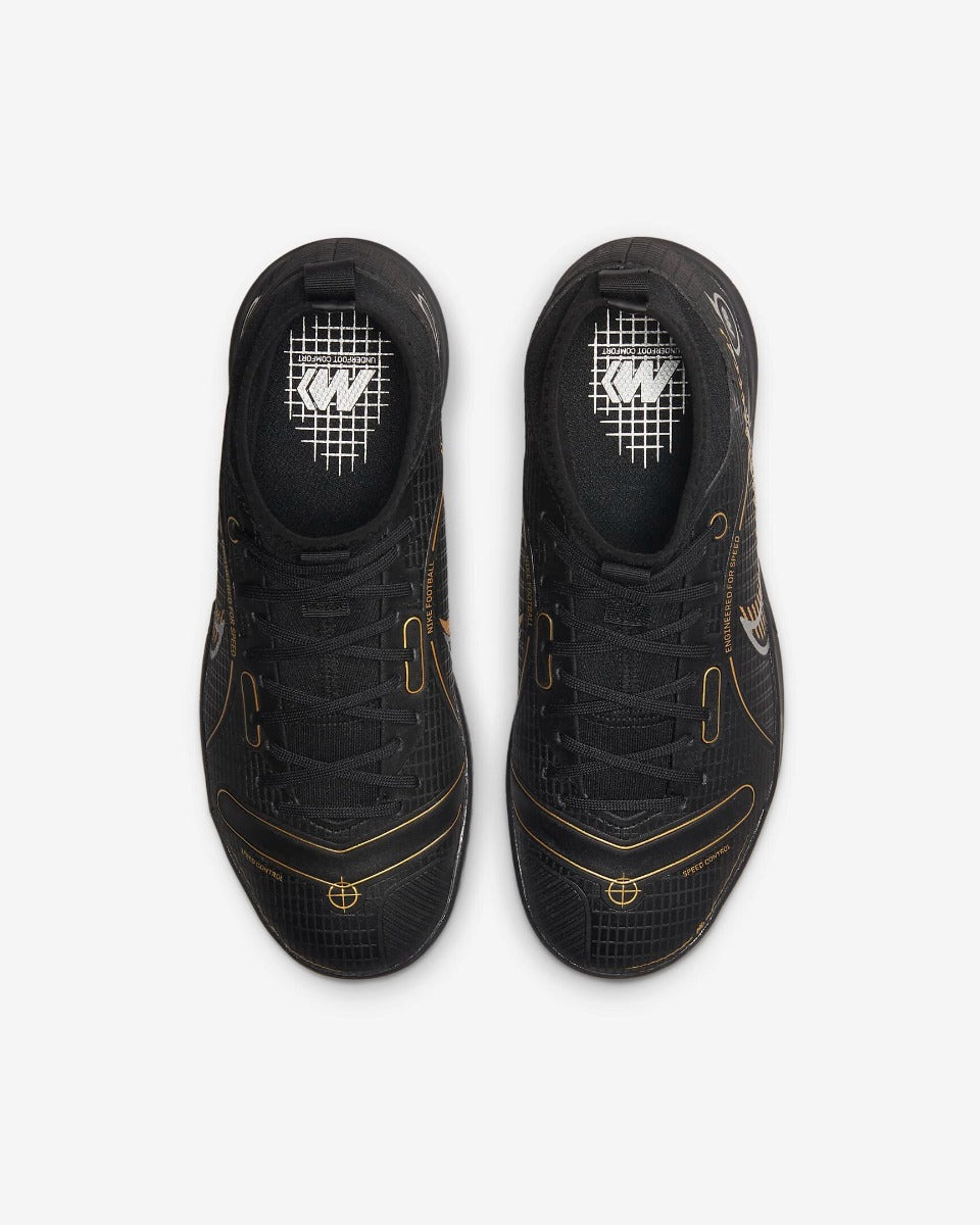 Nike JR Superfly 8 Academy Indoor - Black-Silver-Gold (Pair - Top)