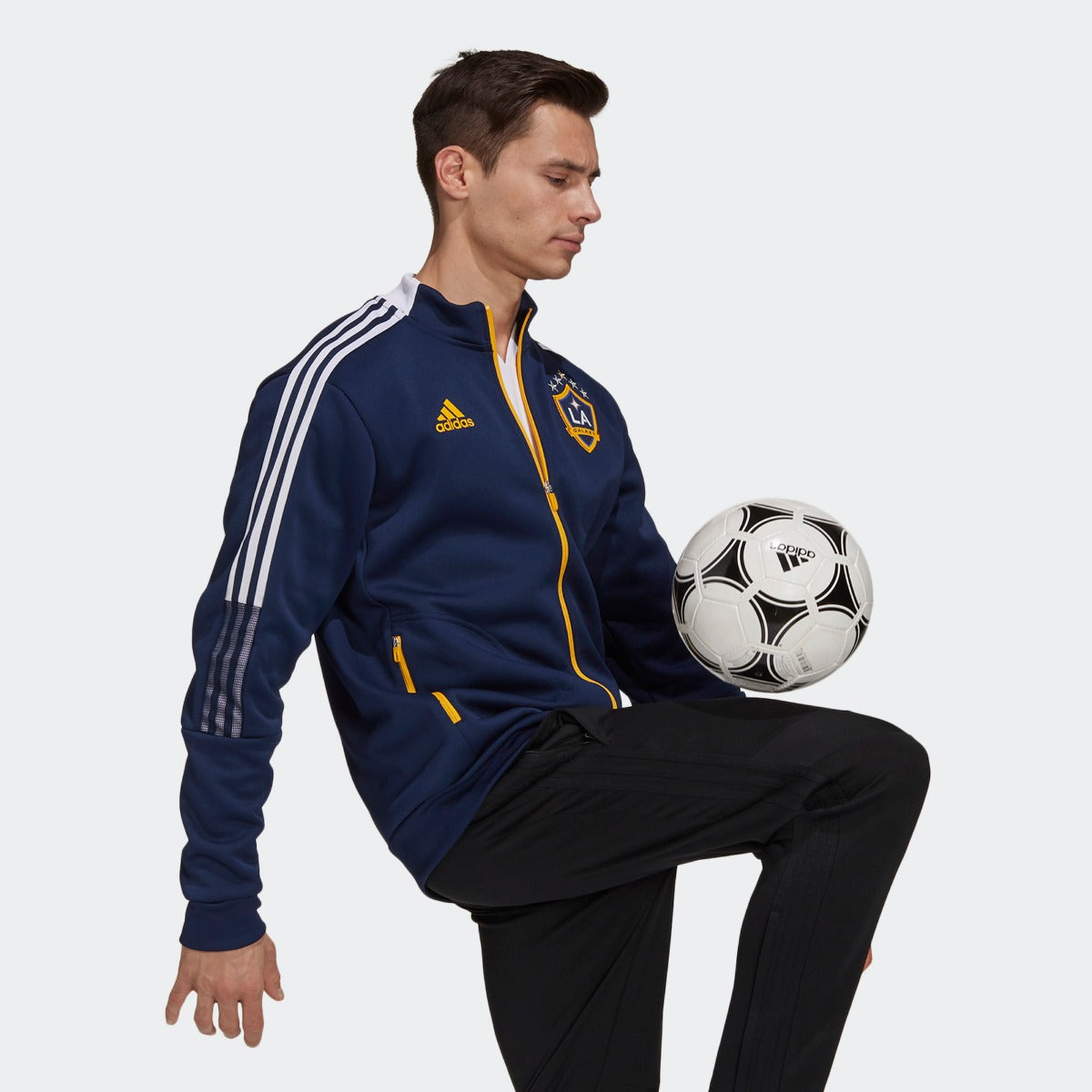 adidas LA Galaxy Anthem Jacket - Blue, Men's Soccer