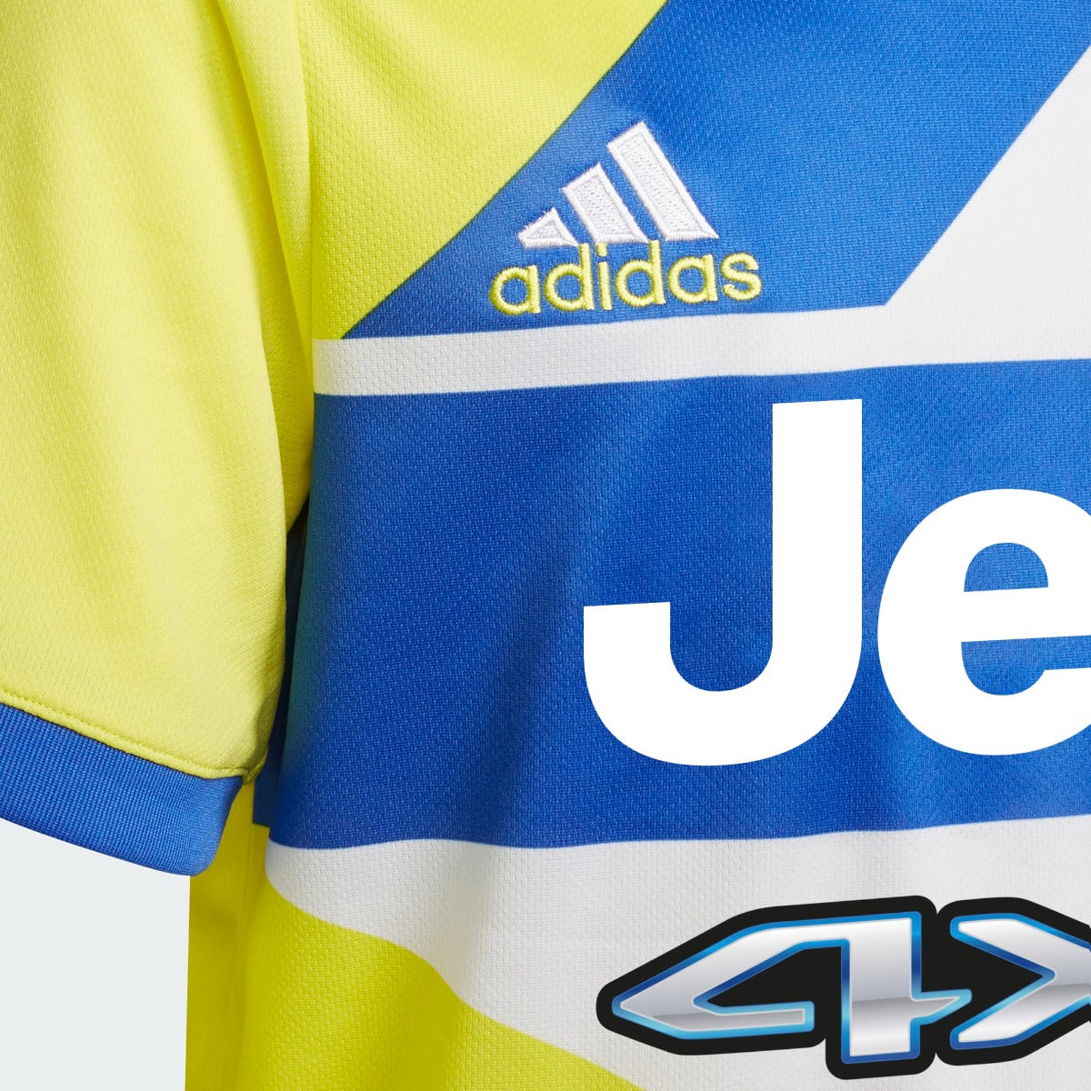 Slager Bank Hesje Adidas 2021-22 Juventus Youth Third Jersey - Shock Yellow-Blue