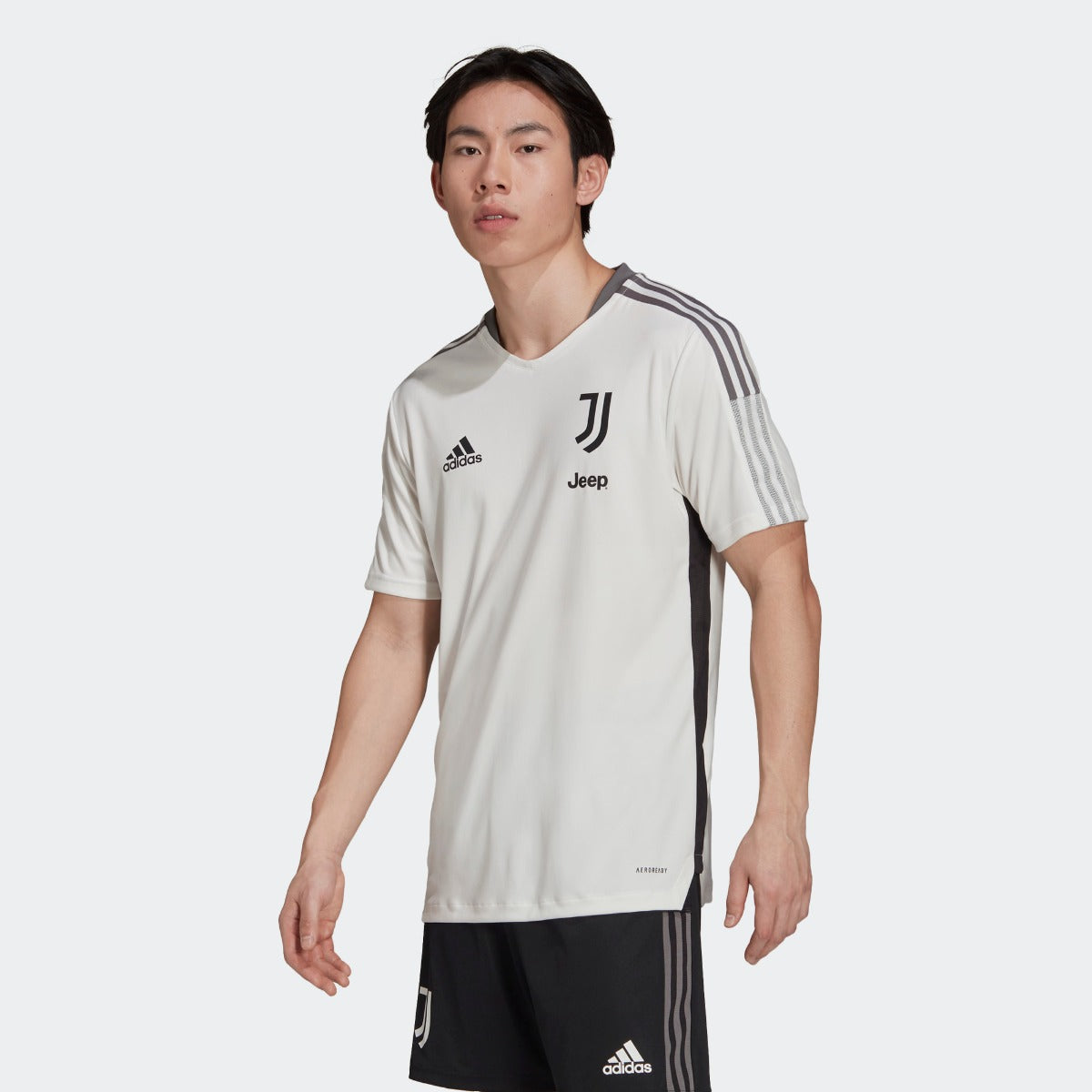 Adidas 2021-22 Juventus Training Jersey - White-Grey (Model - Front)