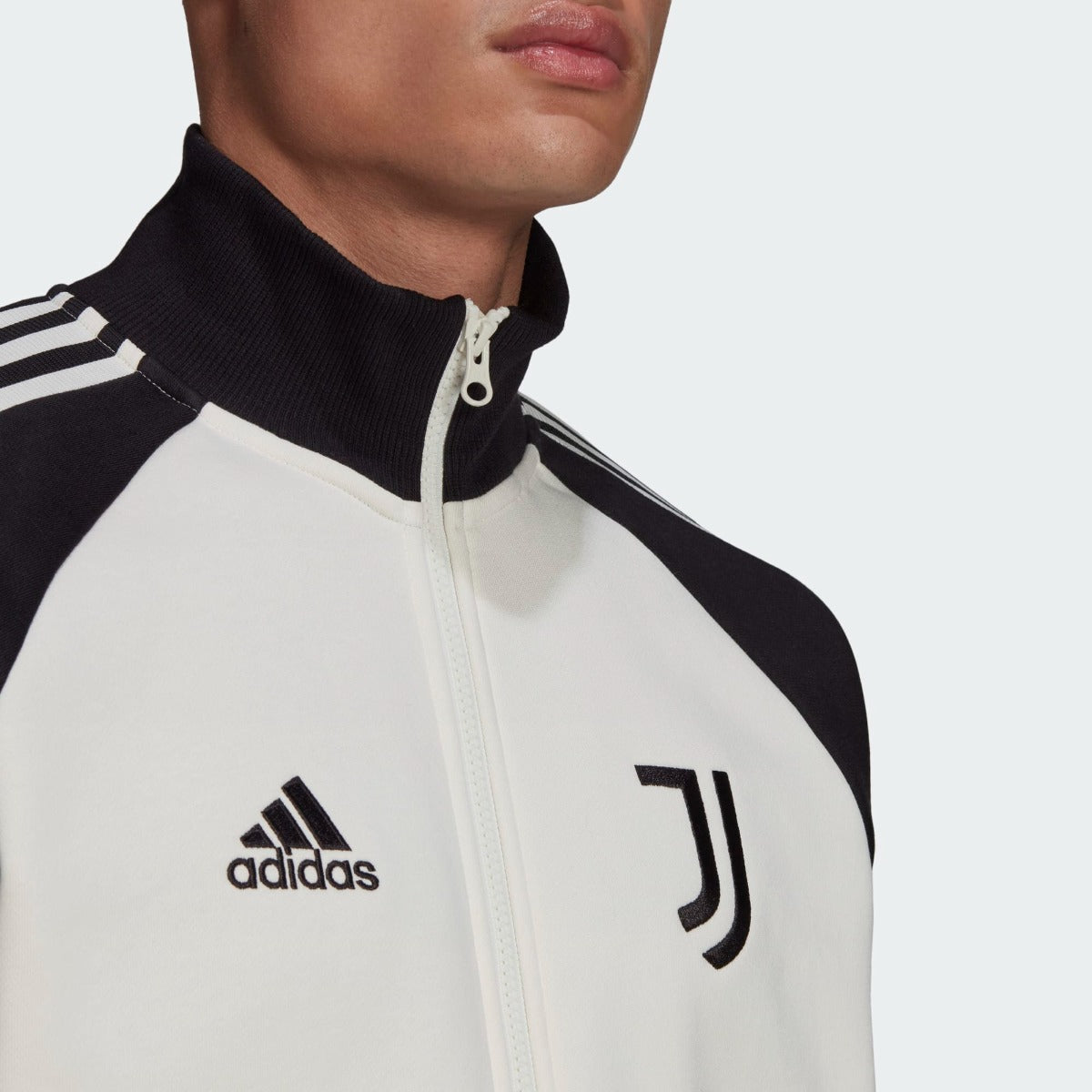 adidas 2021-22  Juventus Tiro 21 Anthem Jacket - Chalk White-Black (Detail 1)