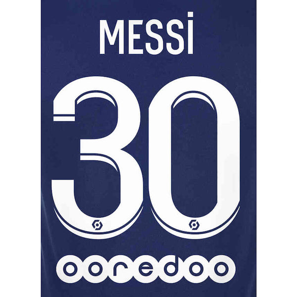 PSG 2021/22 Home Messi #30 Jersey Name Set