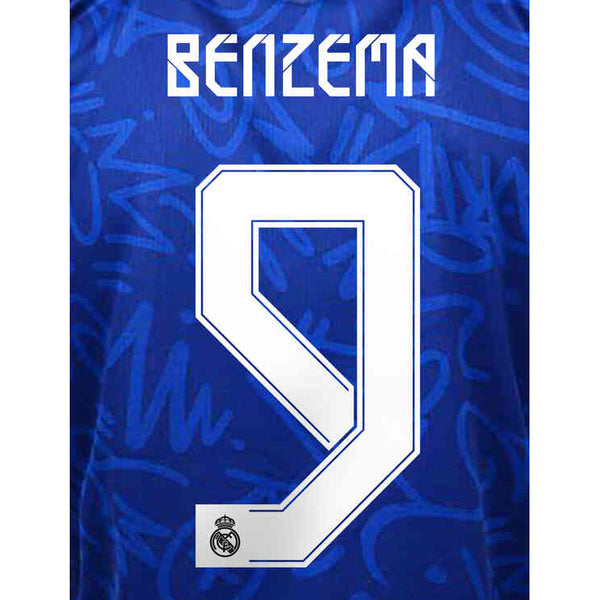 Real Madrid 2021/22 Home Benzema #9 Jersey Name Set